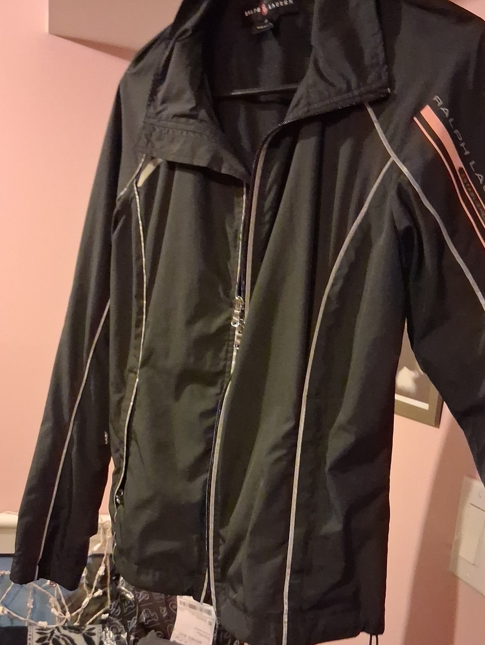 Ralph Lauren Black Women's Lightweight Jacket with Reflective Trim
